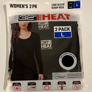 32 Degrees Women's Black Long Sleeve Top 2 Pack
